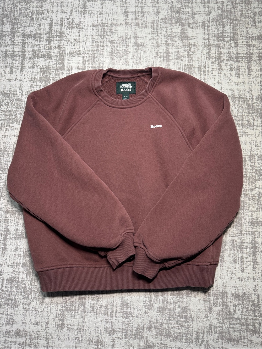 Roots Womens Soft Organic Crewneck Sweater in Maroon sz M